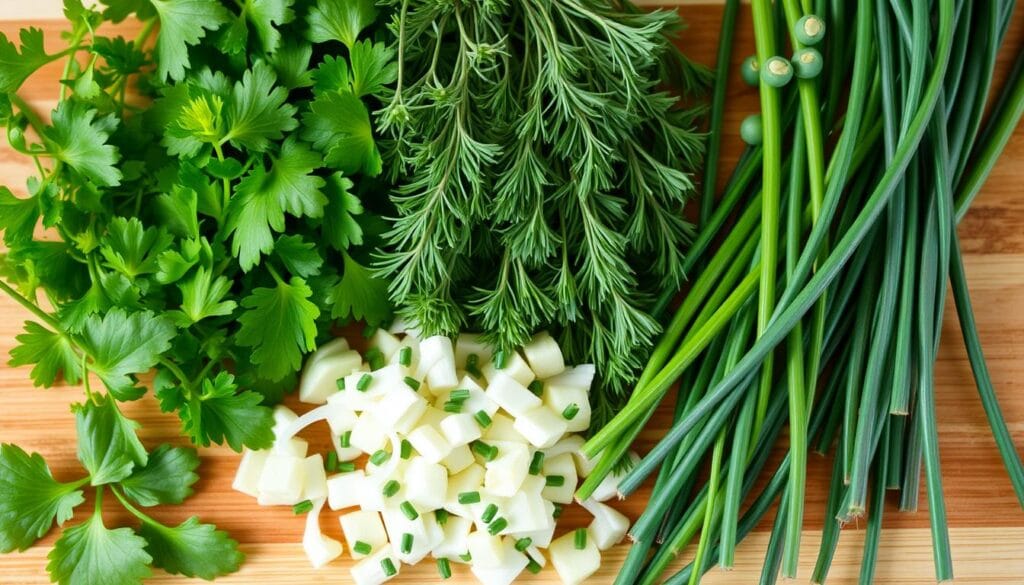 Fresh herbs for potato salad