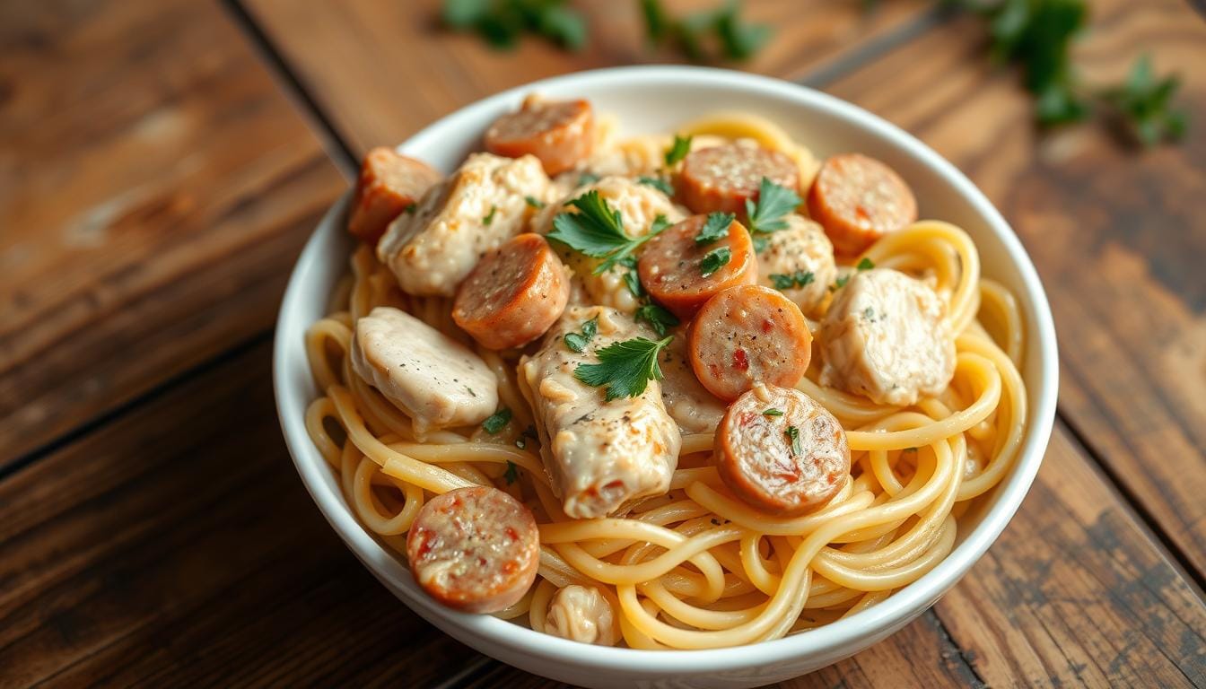 creamy chicken and italian sausage recipes with pasta