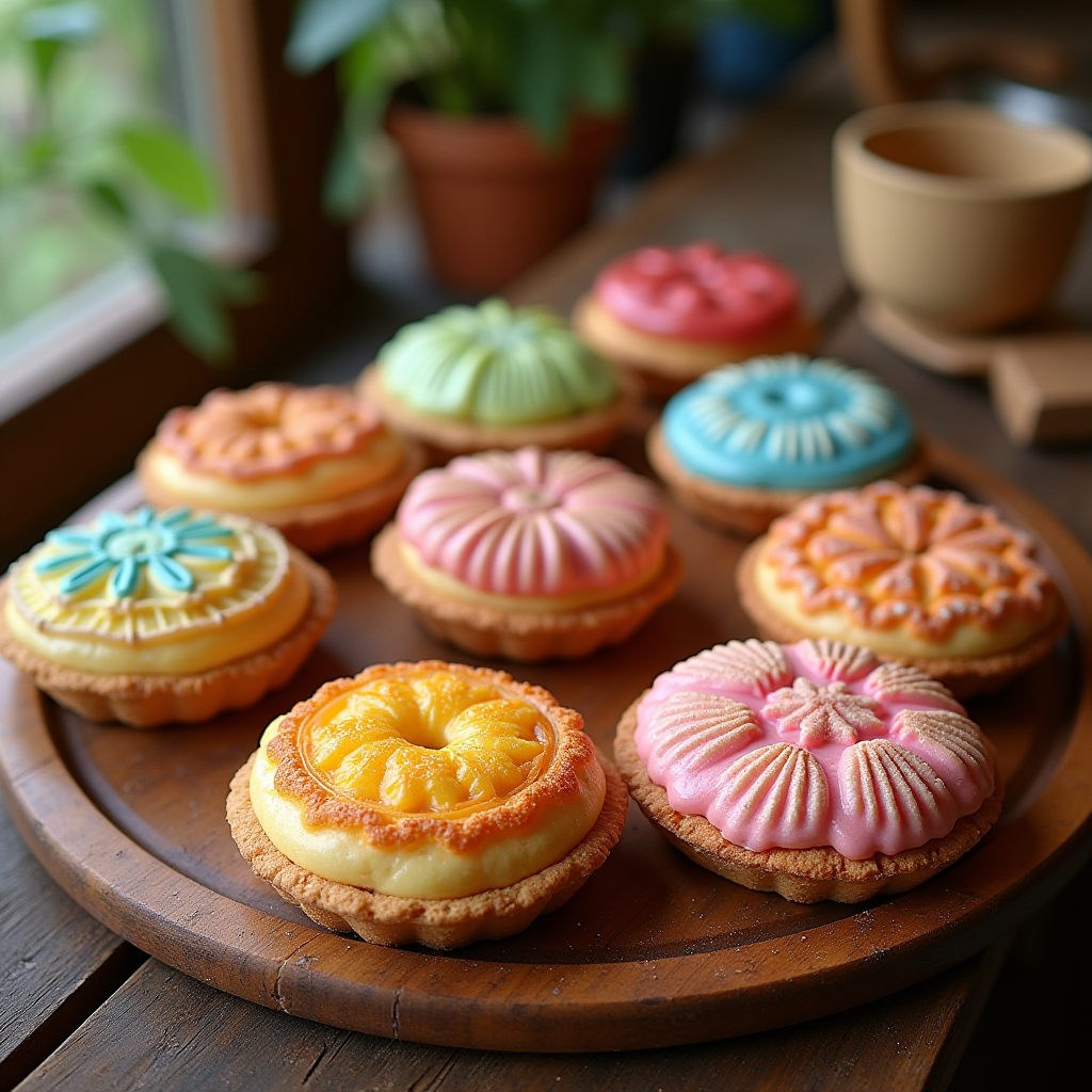 Traditional Mexican Concha Pan with shell-patterned topping