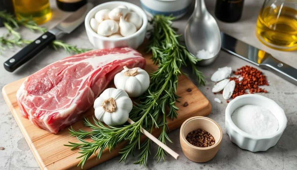 Grilled lamb lollipops seasoned with herbs, served on a wooden platter with fresh rosemary sprigs and a side of dipping sauce.